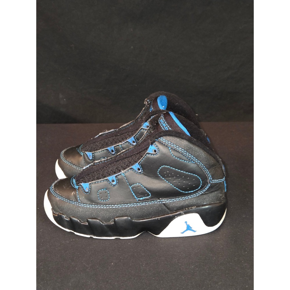 Air Jordan 9 Retro Black Blue Toddler Basketball Sneakers Shoes Size‎ 9C - Picture 4 of 10